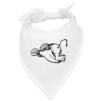 Tiefsee Anglerfisch Monster - Illustration - Bandana - Weiß - Vorne