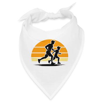 Sport mit Papa zum Vatertag für aktive Väter - Bandana - Weiß - Vorne