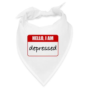 Hallo, ich bin depressiv - Bandana - Weiß - Vorne