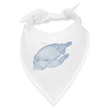 Geometrische Hand Silhouette mit Fraktalen - Bandana - Weiß - Vorne
