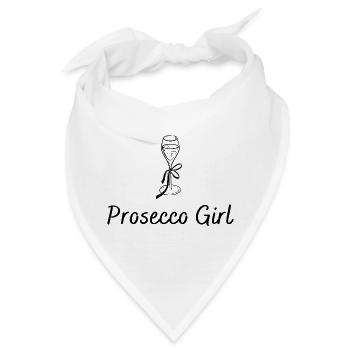 Prosecco Girl - Design mit Prosecco Glas - Bandana - Weiß - Vorne