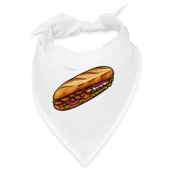 Baguette-Sandwich Illustration - Bandana - Weiß - Vorne