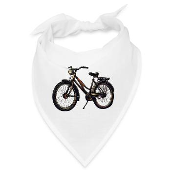 Vintage Fahrrad Silhouette - Bandana - Weiß - Vorne