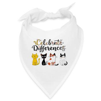 Feiern von Katzenunterschieden - Bandana - Weiß - Vorne