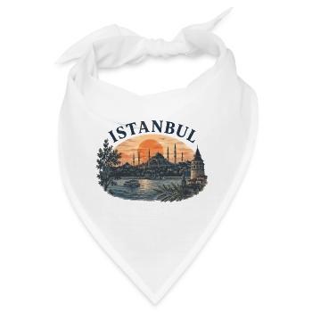 Istanbul Abendrot Skyline - Bandana - Weiß - Vorne