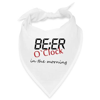 Beer o clock Lustiger Bier Spruch Geschenk - Bandana - Weiß - Vorne