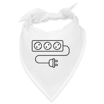 Steckdosen-Leitungssymbol - Bandana - Weiß - Vorne