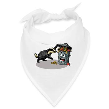 Dachs vs Mülltonne - Bandana - Weiß - Vorne