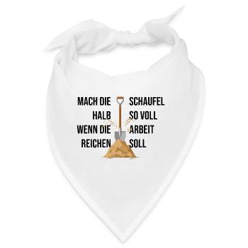 Schaufel im Sandhügel Arbeitsmotiv - Bandana - Weiß - Vorne