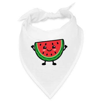 Lächelnde Wassermelonenscheibe Cheer - Bandana - Weiß - Vorne