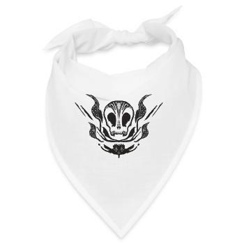 Gotischer Schädel mit Tentakeln - Bandana - Weiß - Vorne