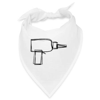 Bohrmaschine handgezeichnet - Bandana - Weiß - Vorne