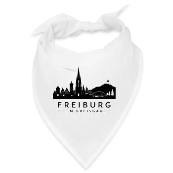 Skyline Freiburg im Breisgau - Bandana - Weiß - Vorne