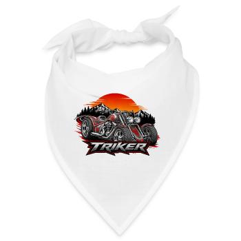 Triker Dreirad Motorrad Grafik Designtribals  - Bandana - Weiß - Vorne