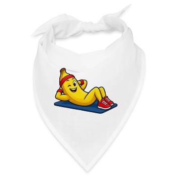 Fitness Banane Cartoon im Training - Bandana - Weiß - Vorne