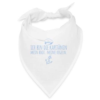 Kapitänin Mein Boot Meine Regeln Seglerin - Bandana - Weiß - Vorne