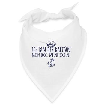 Bootsfahrer Mein Boot Meine Regeln Kapitän - Bandana - Weiß - Vorne