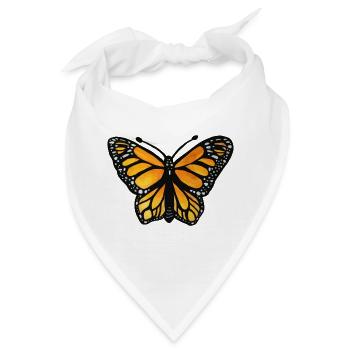 Monarch-Sonnenuntergangsschmetterling - Bandana - Weiß - Vorne