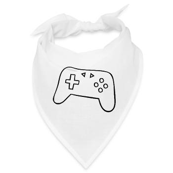 Klassischer Gamepad Silhouette - Bandana - Weiß - Vorne