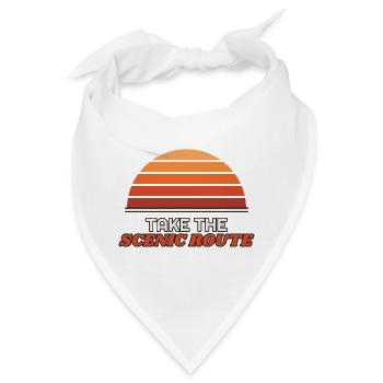 Take the Scenic Route – Retro Sonnenuntergang - Bandana - Weiß - Vorne
