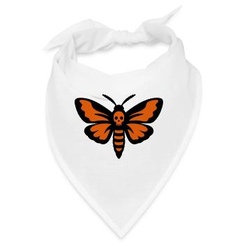 Gothic Motte Totenkopf Icon - Bandana - Weiß - Vorne