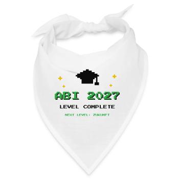 Abi 2027 – Level Complete Abitur Gamer Shirt - Bandana - Weiß - Vorne