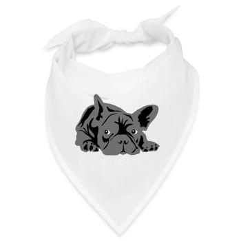 französische bulldogge 2 Farben - Bandana - Weiß - Vorne