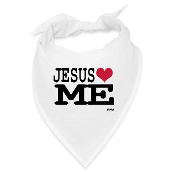 jesus loves me - Bandana - Weiß - Vorne