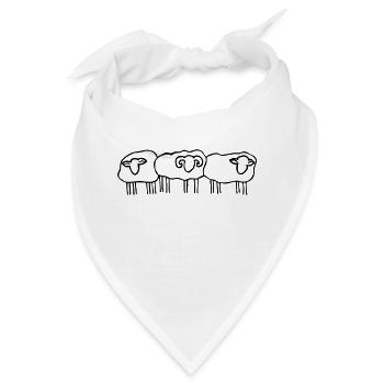 Schafe Schafherde - Bandana - Weiß - Vorne