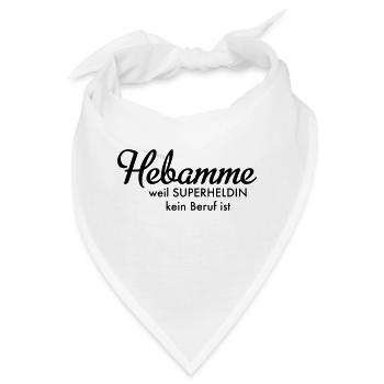 Hebamme - Bandana - Weiß - Vorne
