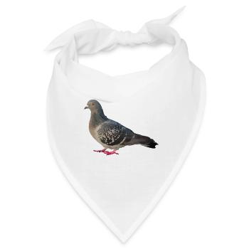 Prachtvolles Taubenporträt Farbenspiel - Bandana - Weiß - Vorne
