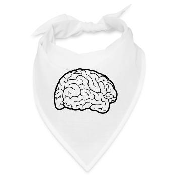 Brain - Gehirn, Gehirnwindungen - Bandana - Weiß - Vorne
