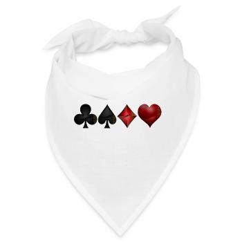 Kreuz Pik Karo Herz - Bandana - Weiß - Vorne