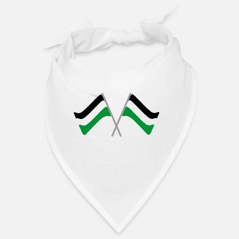 Drapeau noir-blanc-vert | stade de football de drapeau - Bandana - blanc