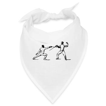 fencing fechten floret sword parry samurai16 - Bandana - Weiß - Vorne
