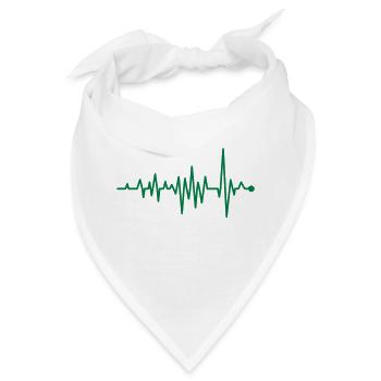 Kurve Herzschlag Rhythmus Oszillograph Puls EKG - Bandana - Weiß - Vorne