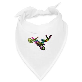 Farbiger Motocrosser - Bandana - Weiß - Vorne