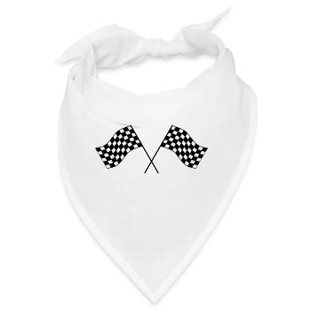 Ziel Zielflagge Flagge Rennen Ende Endstation Idee - Bandana - Weiß - Vorne