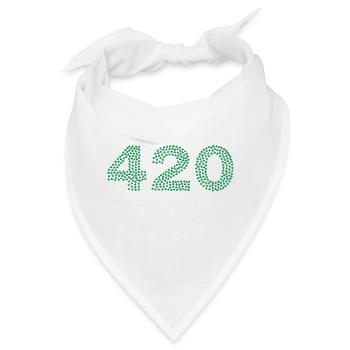 420 Hanfblätter Cannabis Geschenk Geschenkidee - Bandana - Weiß - Vorne