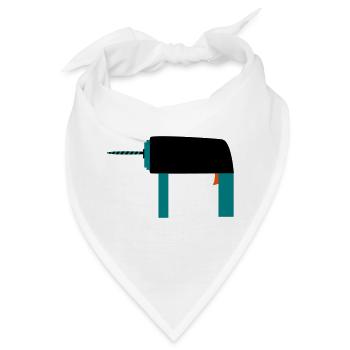 Bohrer Werkzeug Geschenkidee Handwerker Hobby - Bandana - Weiß - Vorne