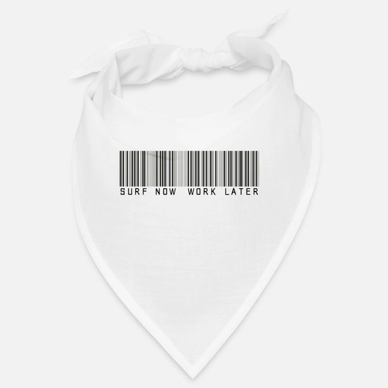 surf now work later bar code Bandana