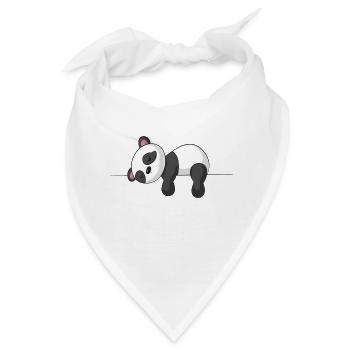 Schläfriger Comic Panda - Bandana - Weiß - Vorne