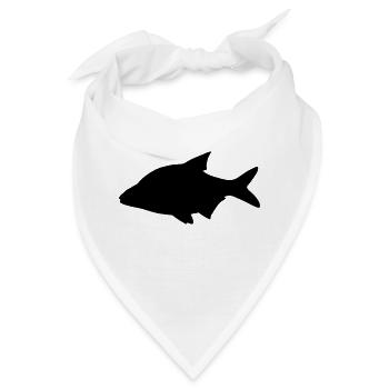Fisch-Silhouette Brassen - Bandana - Weiß - Vorne