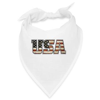 USA Typo Flag (oldstyle) - Bandana - Weiß - Vorne