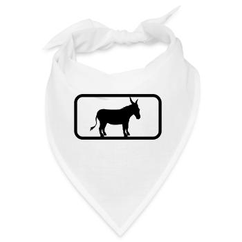button sport logo cool esel pferd pony klein packe - Bandana - Weiß - Vorne