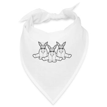 3 freunde klein baby suess niedlich sitzen esel pf - Bandana - Weiß - Vorne