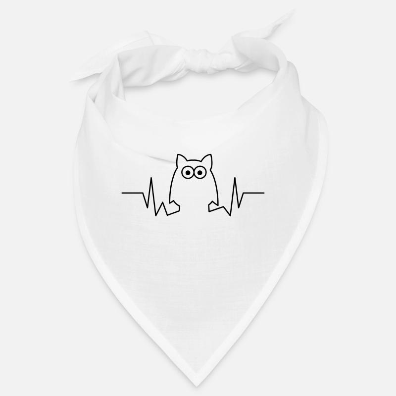 Herzschlag Eule - Bandana - Weiß