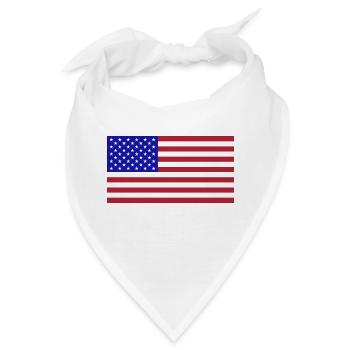 Amerika Flagge - Bandana - Weiß - Vorne