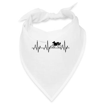 Herzschlag EKG Liegerad Liegefahrrad Fahrrad - Bandana - Weiß - Vorne