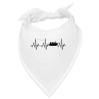 Herzschlag EKG Rafting Wildwasser Wassersport - Bandana - Weiß - Vorne